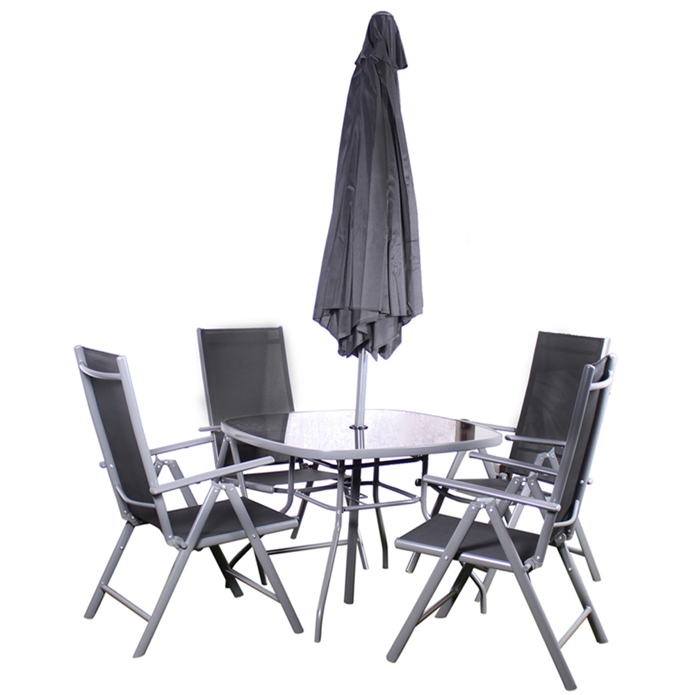 Royalcraft Rio 4 Seater Recliner Dining Set Black Image 3