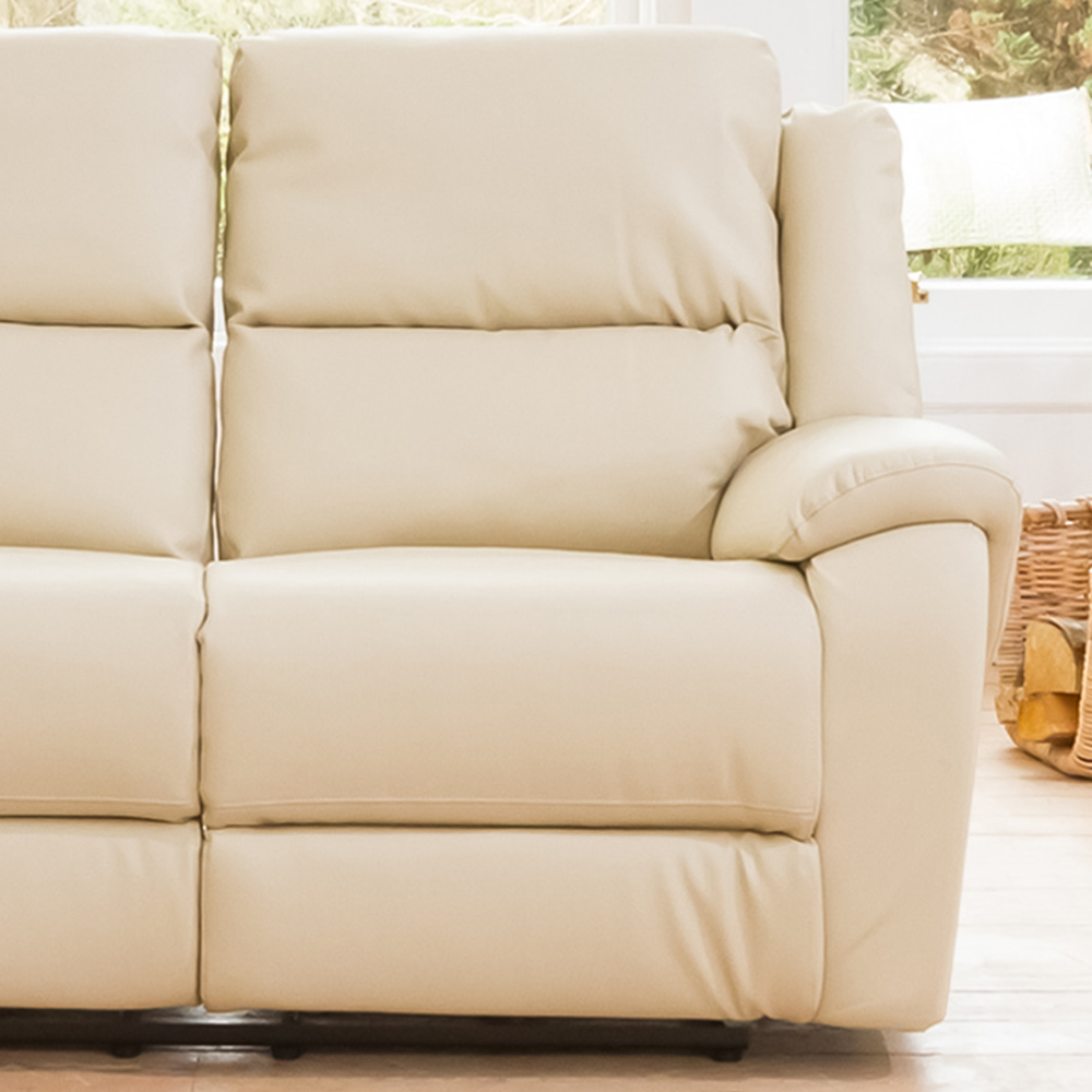 Brookhaven 2 Seater Cream Bonded Leather Electric Recliner Sofa Image 2