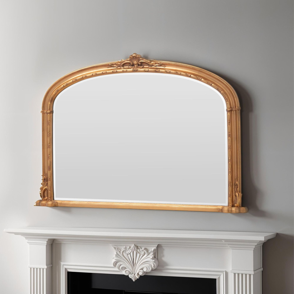 Yearn Victoria Bevelled Gold Overmantle Mirror 89 x 127cm Image 2