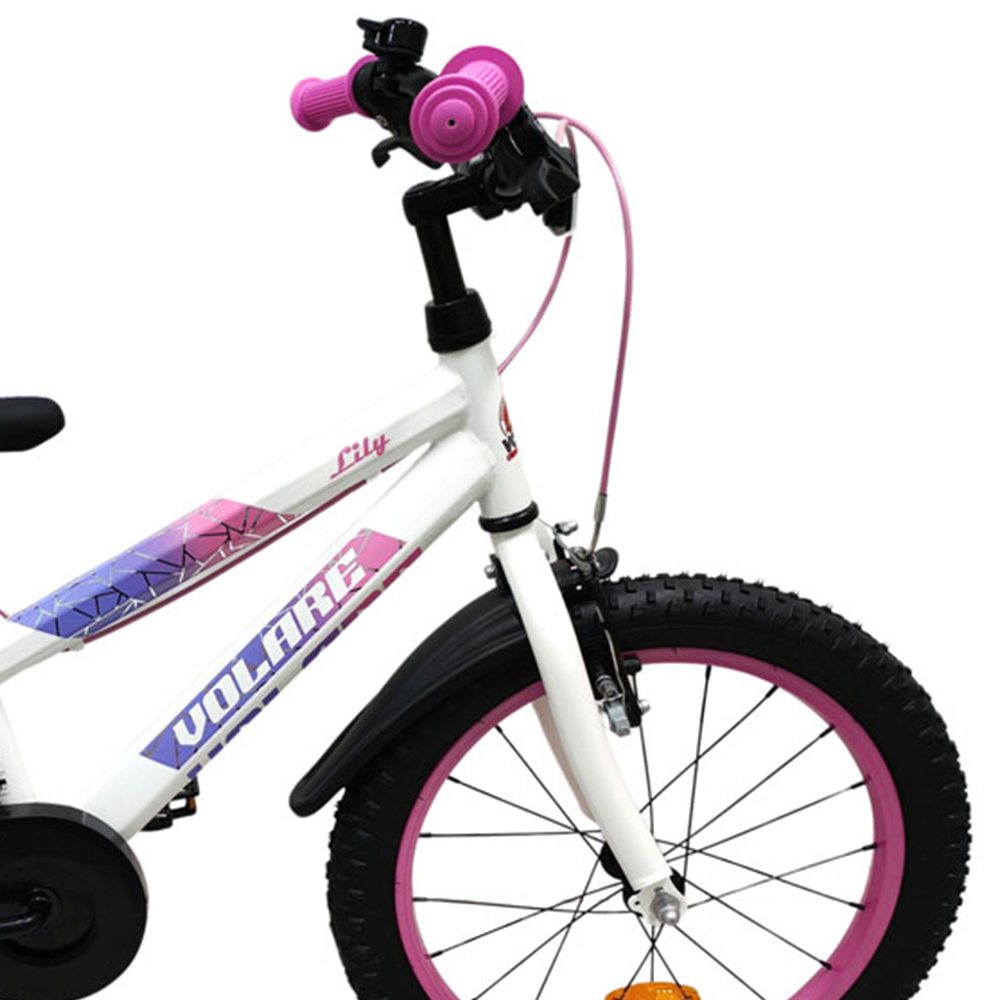Volare Lily Kids 18 inch Multicolour Bike with Stabilisers Image 2