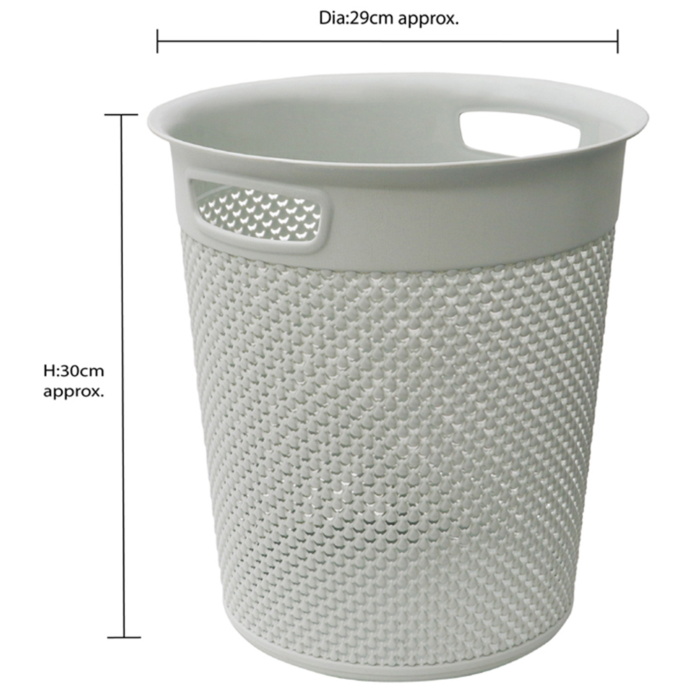 JVL Droplette 12L Ice Grey Waste Paper Bin Image 6