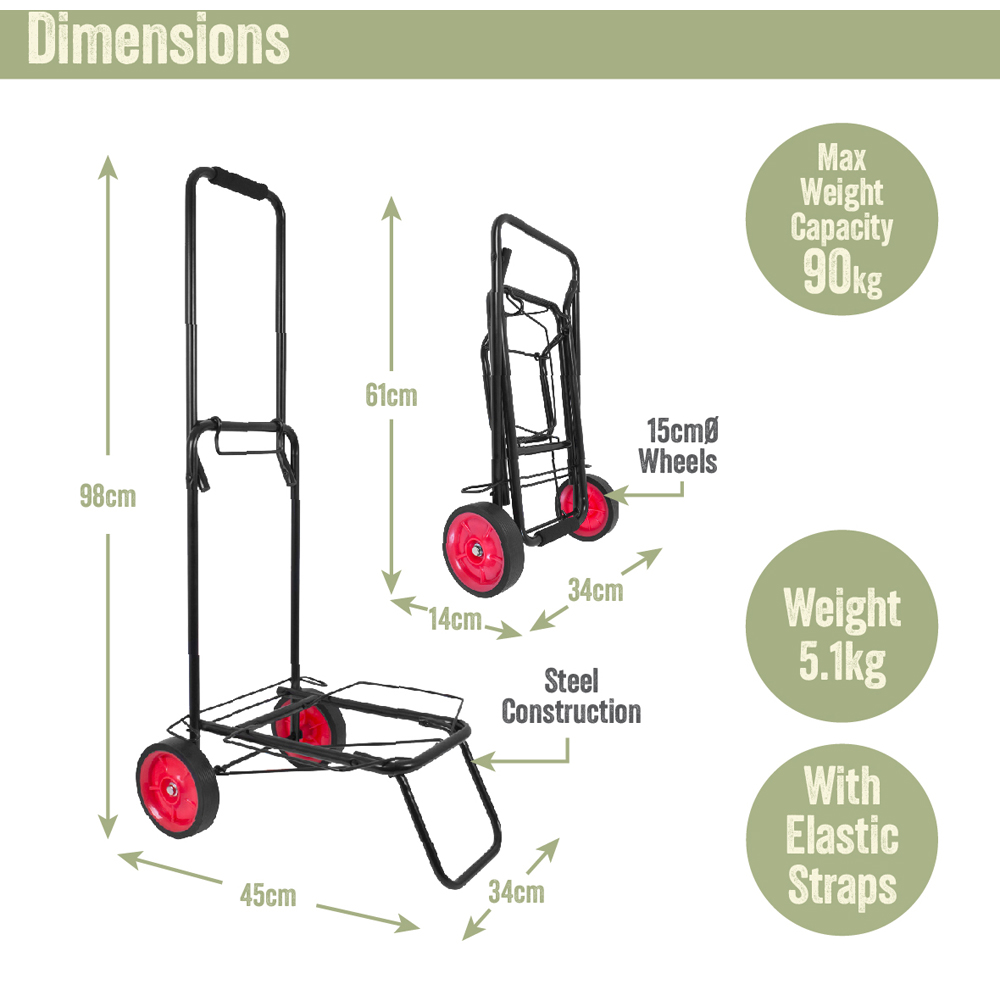 Milestone Camping Heavy Duty Steel Kit Trolley with Elastic Straps Image 9