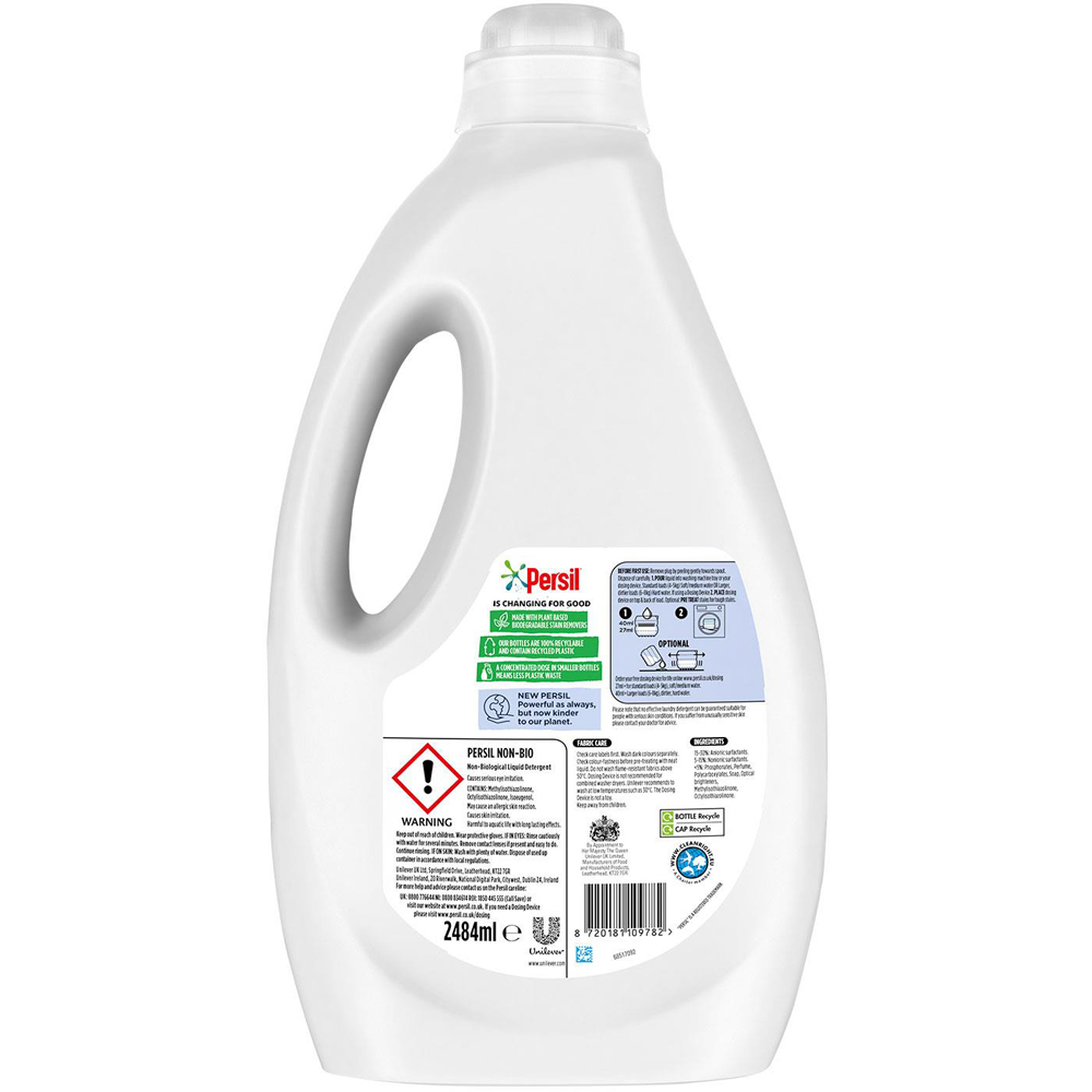 Persil Non Bio Liquid Detergent Gentle 92 Washes 2.484L Image 2