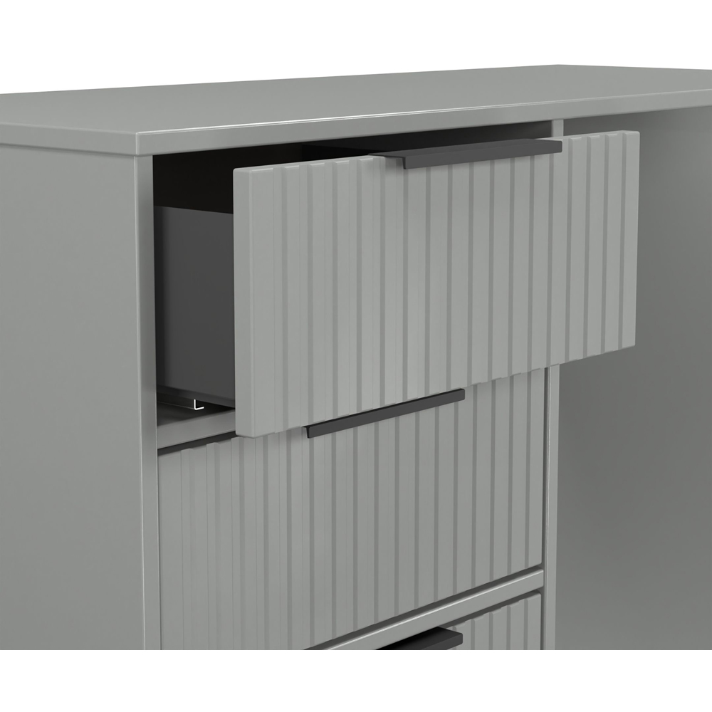 Crowndale Fluted 4 Drawer Dusk Grey Vanity Dressing Table Ready Assembled Image 6