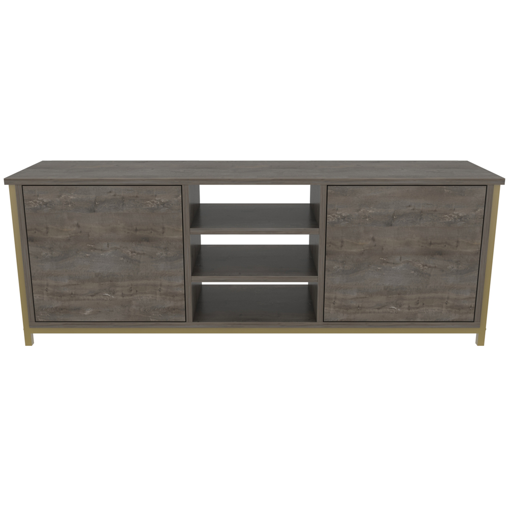Decorotika Otis 2 Door 3 Shelf Wenge Gold TV Stand for 63 inch TV Image 3