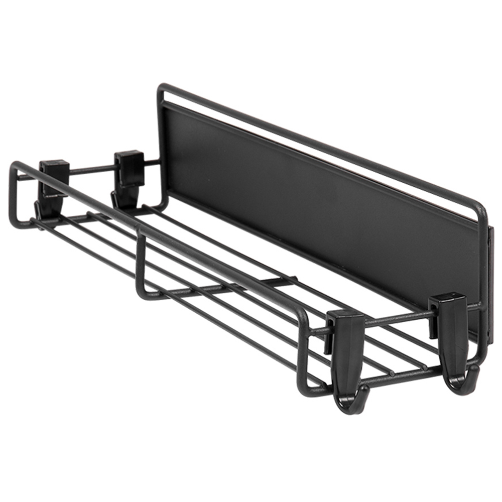 Living and Home 4 Piece Magnetic Fridge Storage Shelf with Hooks Image 4