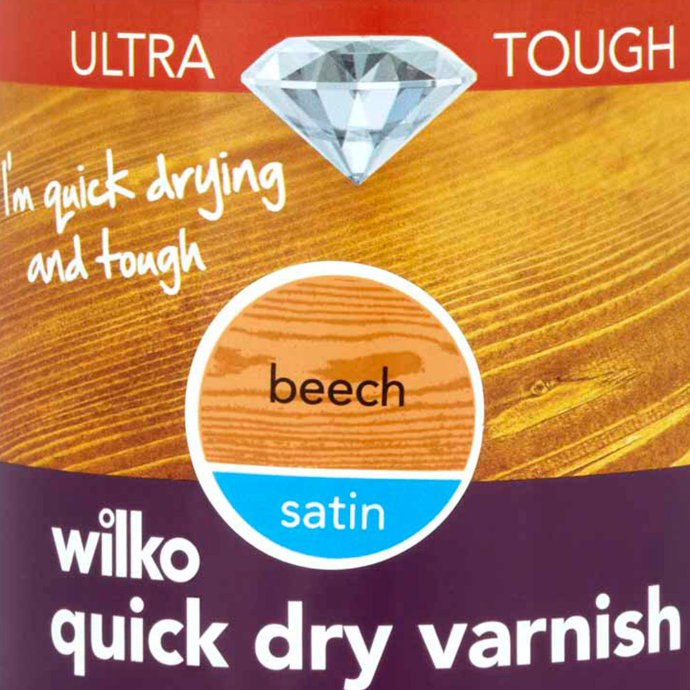 Wilko Ultra Tough Quick Dry Varnish Beech 250ml Image 2