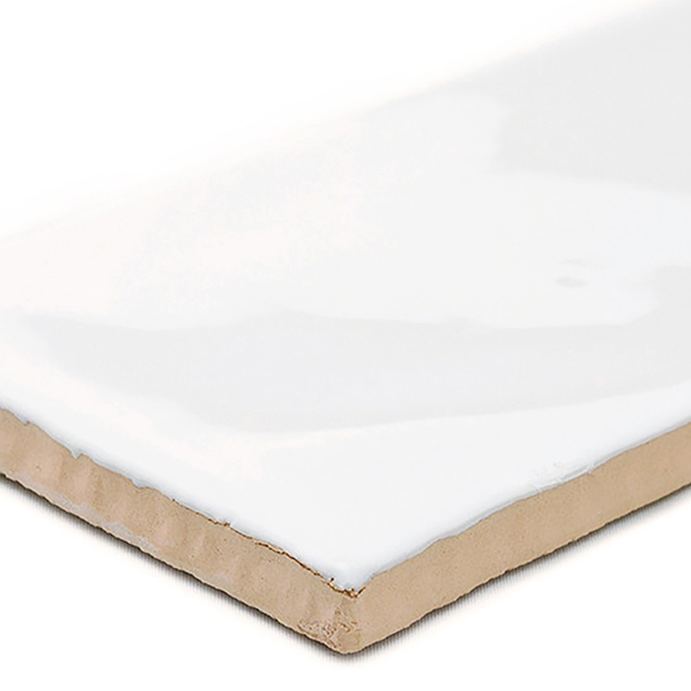 Top Ceramics Metro White Gloss Flat Bumpy Ceramic Wall Tile 75 x 300mm 1 sqm Image 4