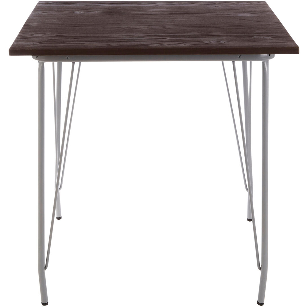 Premier Housewares 2 Seater Grey Metal and Elm Wood Square Dining Table Image 3