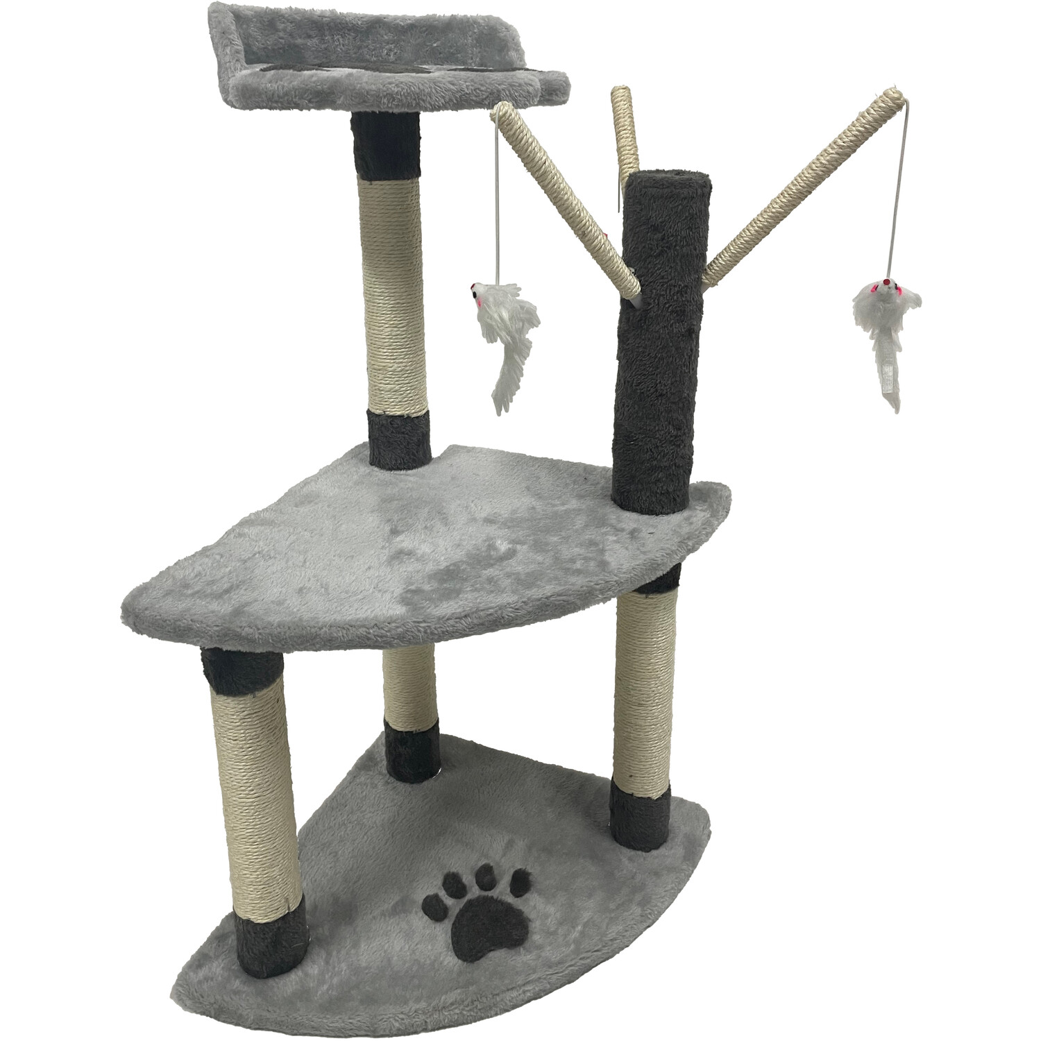Mullion 3 Tier Cat Post - Grey Image 1