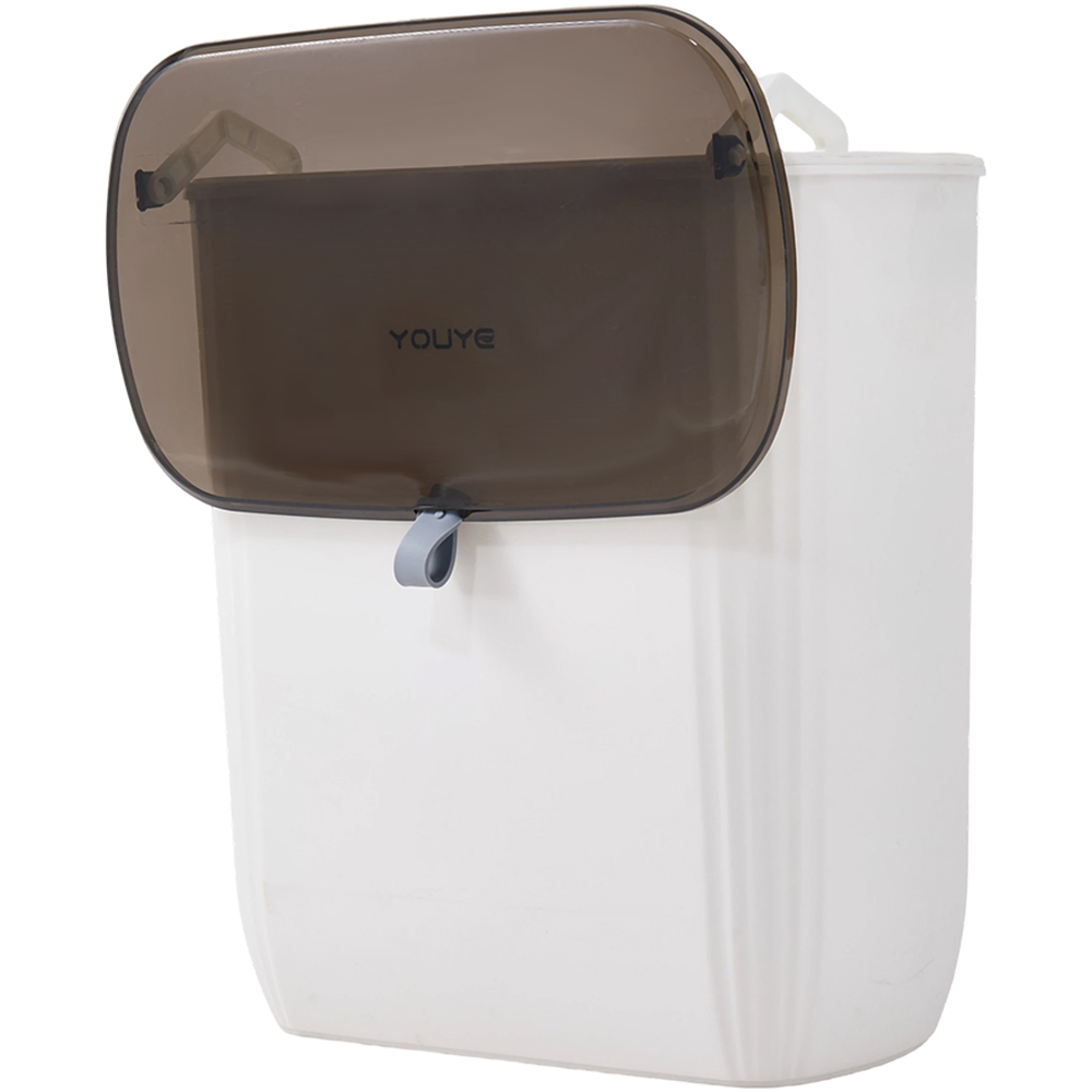 Living and Home White Wall-Mounted Waste Bin with Sealed Lid 11L Image 4