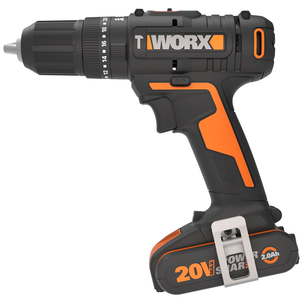 Worx WX370 20V 50Nm 30 Piece Combi Drill Set with 2.0Ah Batteries and Charger Image 4