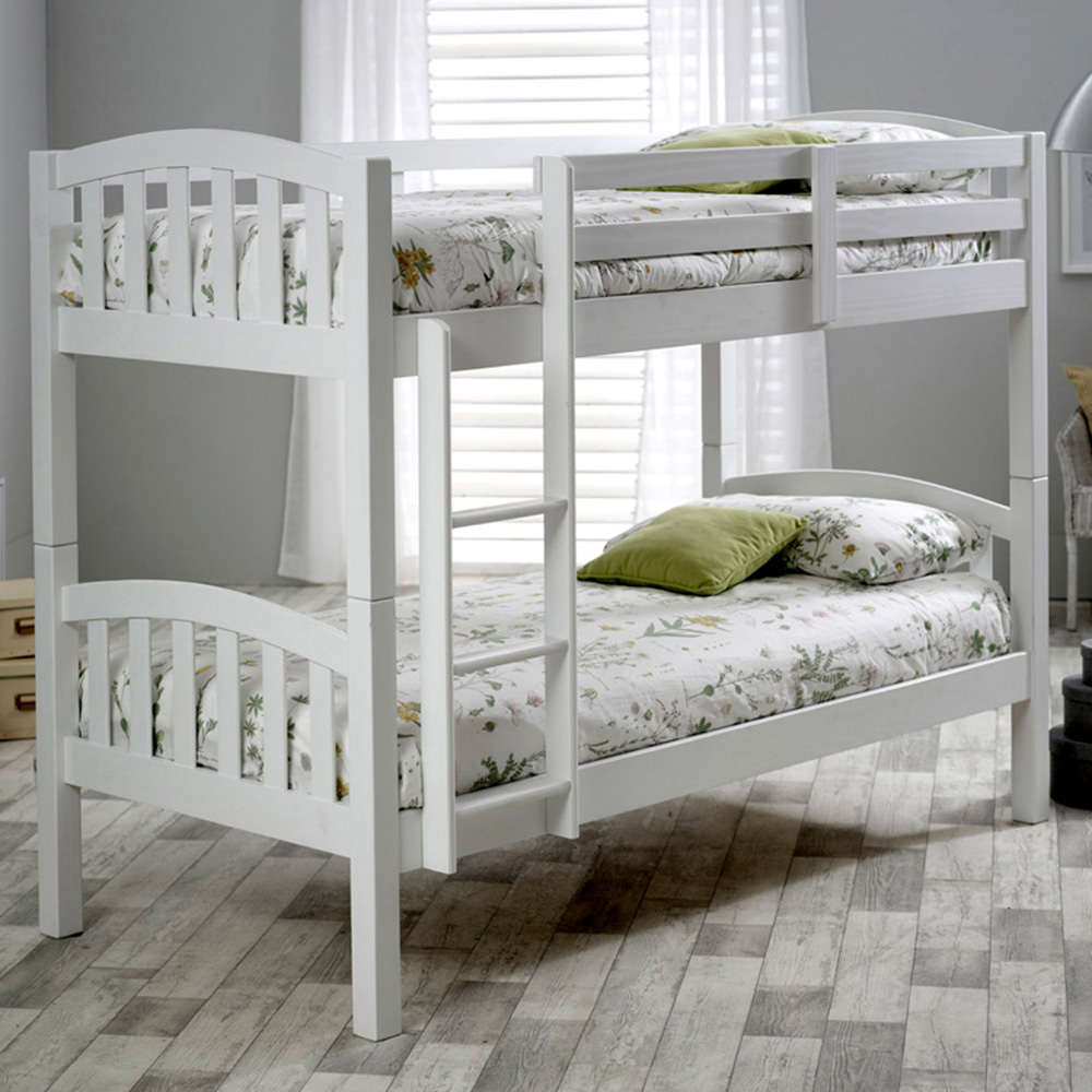 Mya White Bunk Bed with Orthopaedic Mattresses Image 1