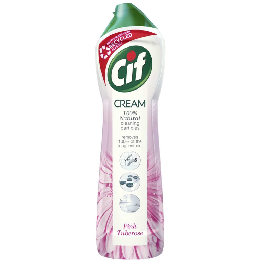CIF Natural Cleaning Particles Pink Tuberose Cleaner Cream 500ml 3 Pack Image 3