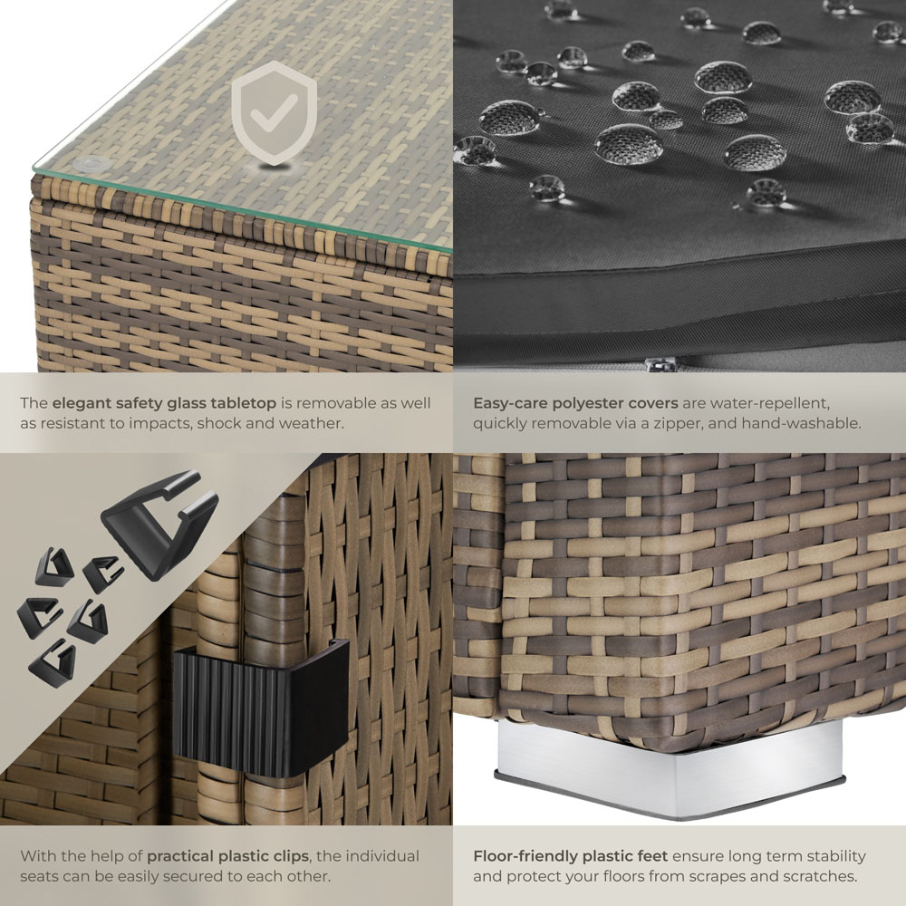 tectake Milan Nature Garden Furniture Set Image 5