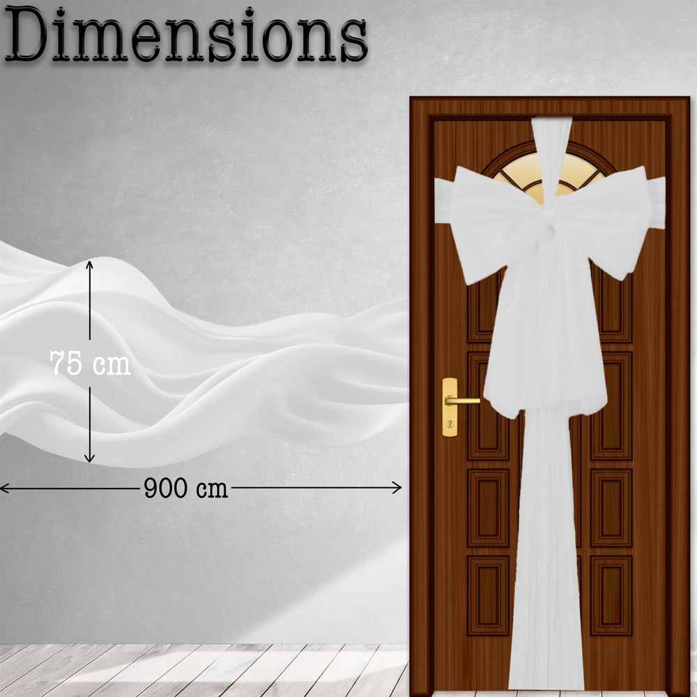 Shatchi White Giant Bow Door Cover Image 4