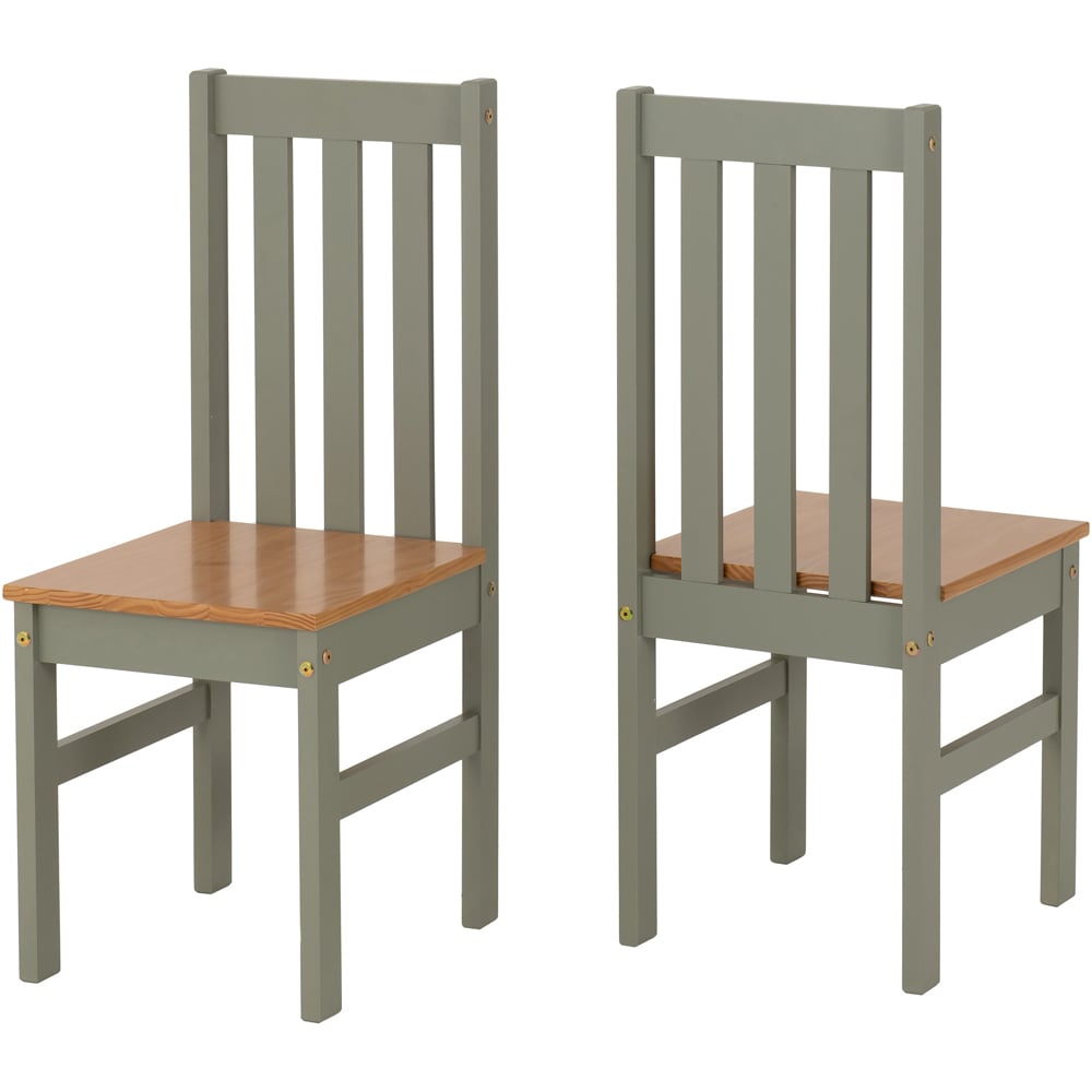 Seconique Ludlow Oak Effect 4 Seater Dining Table Set Green Image 5