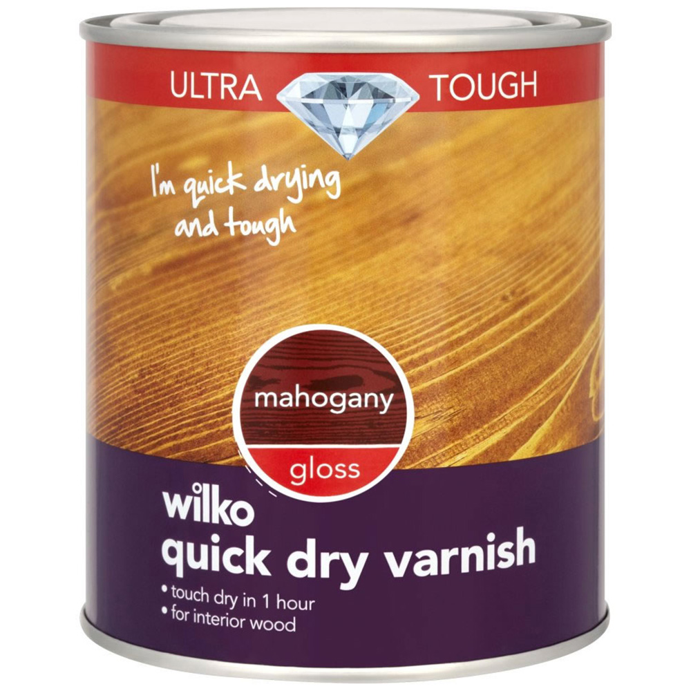 Wilko Ultra Tough Quick Dry Mahogany Gloss Varnish 750ml Image 2