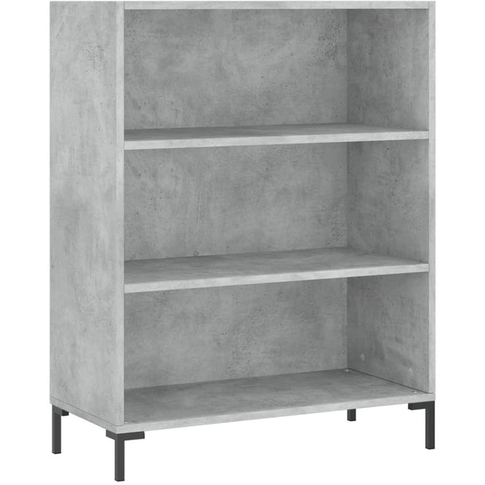 vidaXL 3 Shelf Concrete Grey Bookcase Image 2