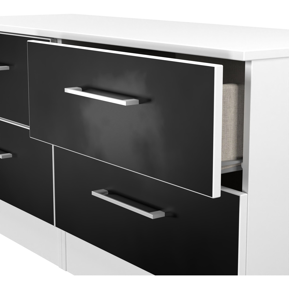 Crowndale Worcester 4 Drawer Matt Black and White Bed Box Ready Assembled Image 6