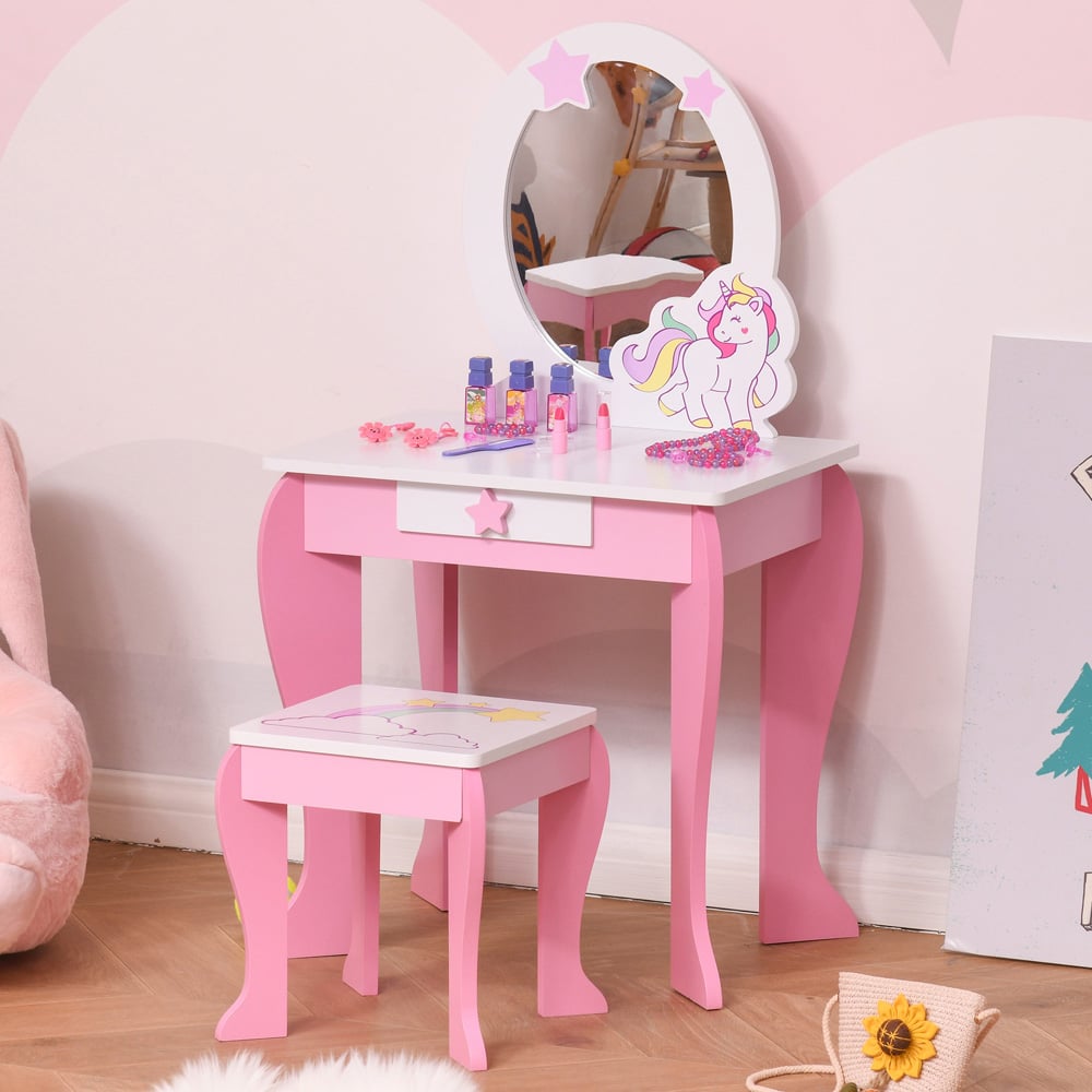 Playful Haven Pink Kids Dressing Table Set Image 1