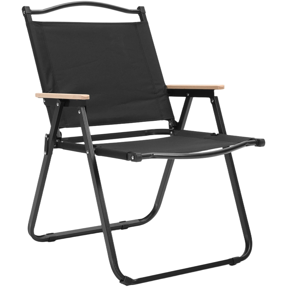 Living and Home 4 Seater 90cm Black Camping Table and Chair Set Image 4