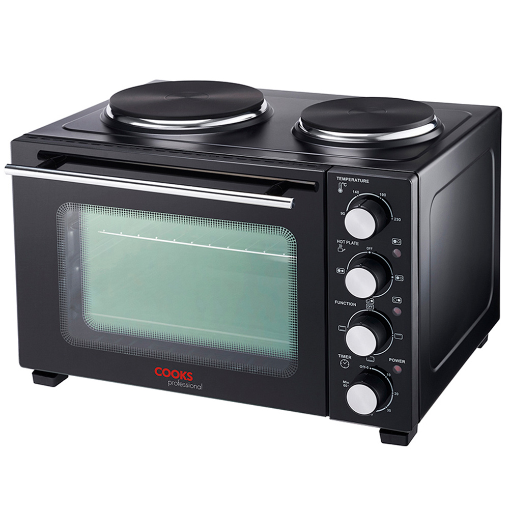 Cooks Professional K304 28L Mini Oven with 2 Hot Plates 3200W Image 3