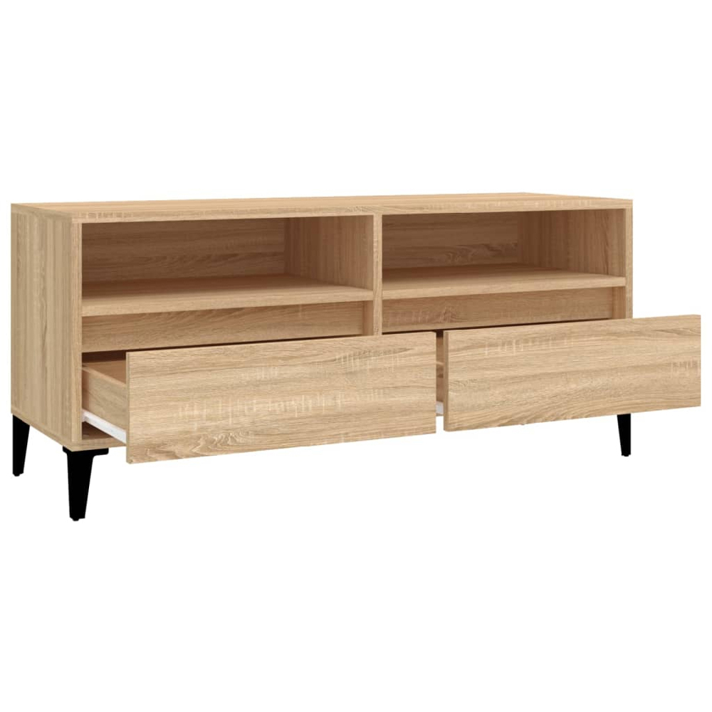 vidaXL 2 Drawer 2 Shelf Sonoma Oak TV Cabinet Image 8