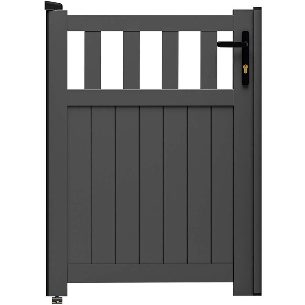 Readymade Gates Anthracite Grey Aluminium Vertical Mix Infill Pedestrian Gate 1400 x 900mm Image 1