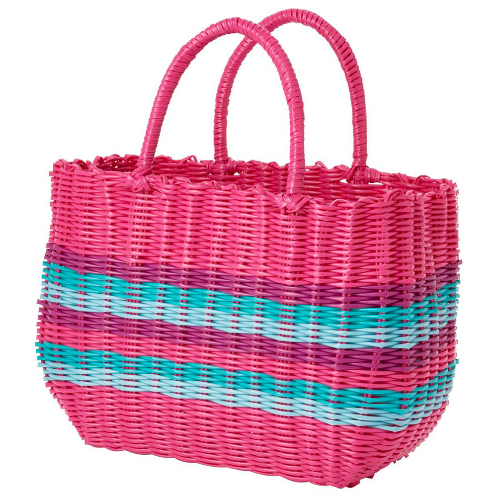 Wilko Eastern Plastic Woven Basket Bag Image 2