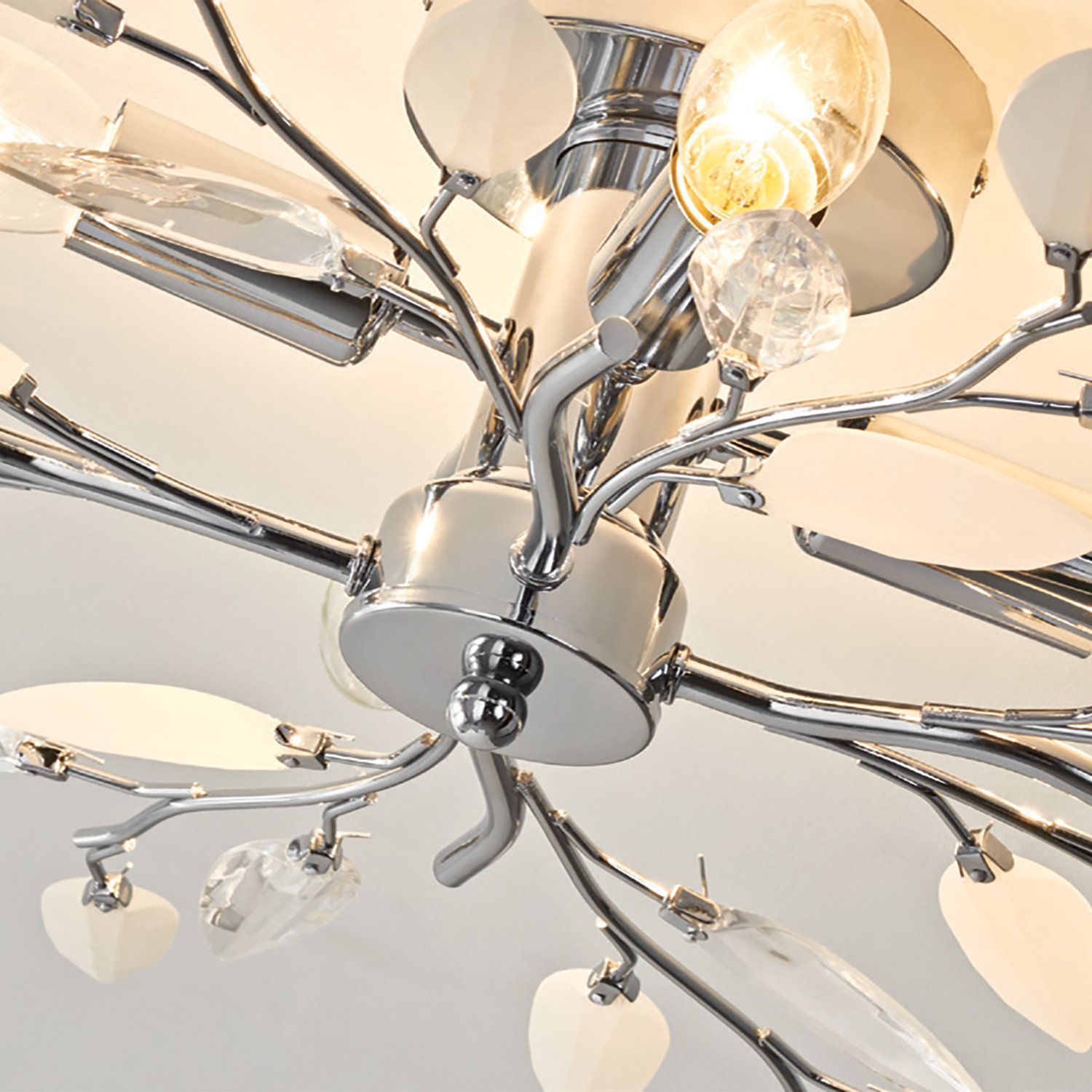 Silver Leaf Ceiling Light Image 4