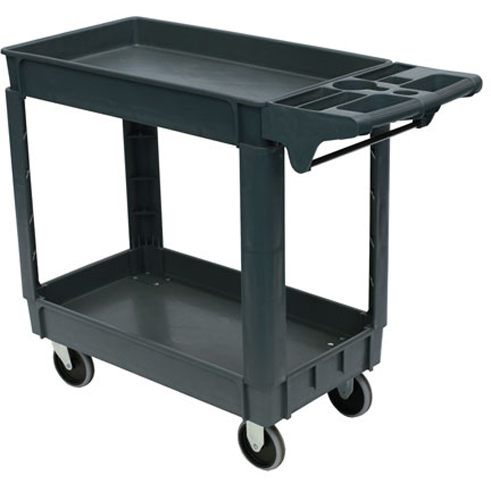 Laser 8089 Twin Level Black Workshop Utility Cart Image 3