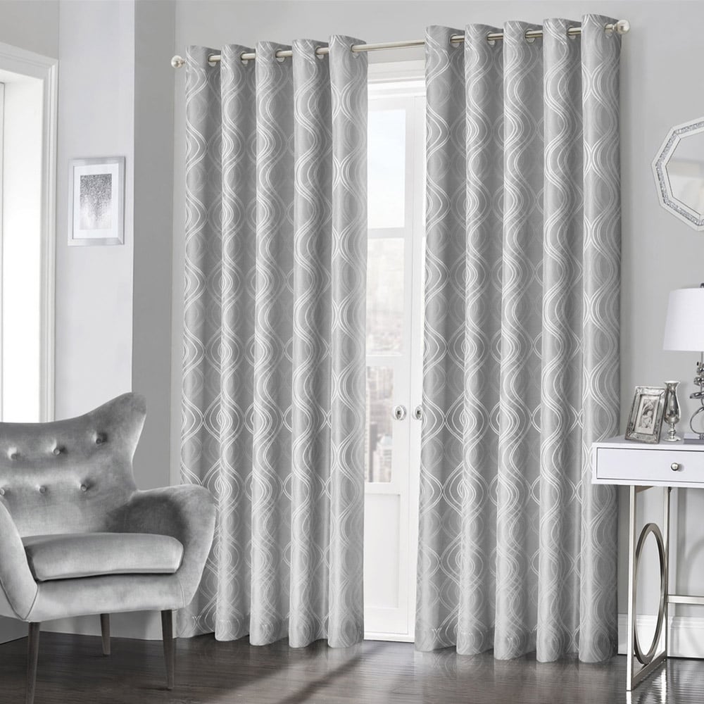 Intimates Clarissa Grey Ringtop Curtains 167 x 137cm Image 1