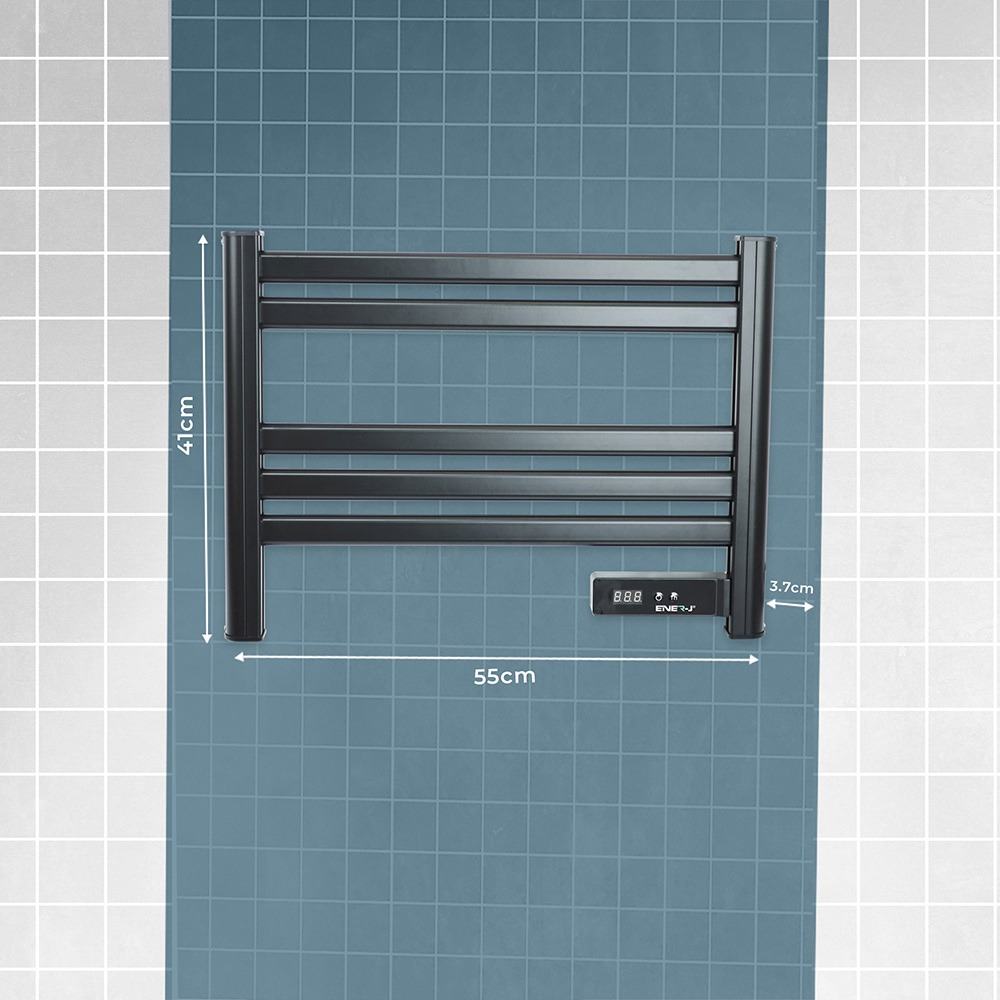 Ener-J Smart Infrared Heating Black Towel Rail with LC Screen 200w Image 5