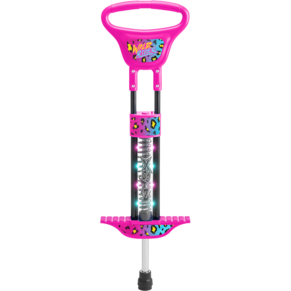Xootz Pink Leopard Wild Rider LED Pogo Stick Image 1