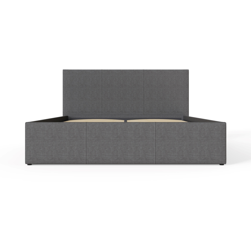 GFW Small Double Grey Hopsack Fabric End Lift Ottoman Bed with Bonnell Mattress Image 6