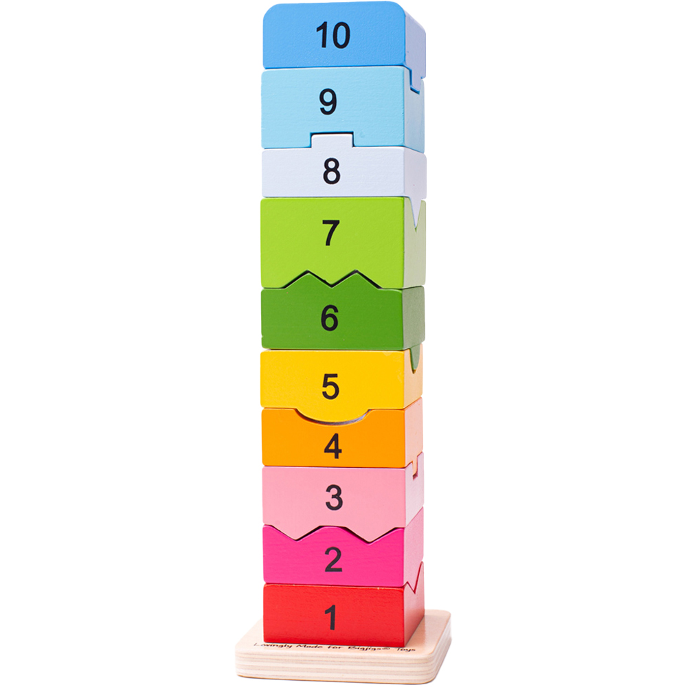 Bigjigs Toys 10 Piece Wooden Number Tower Game Image 4