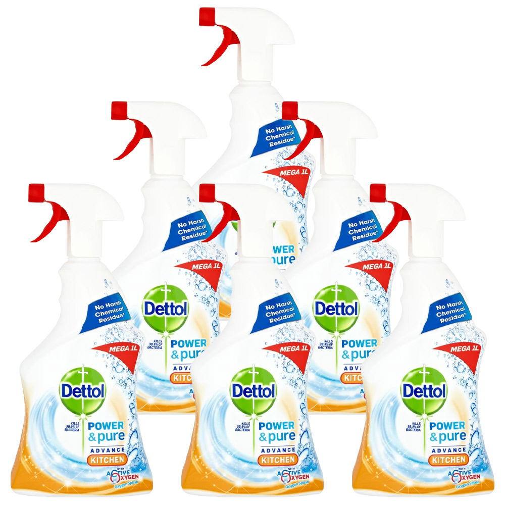 Dettol Power and Pure Kitchen Spray Case of 6 x 1L Image 1