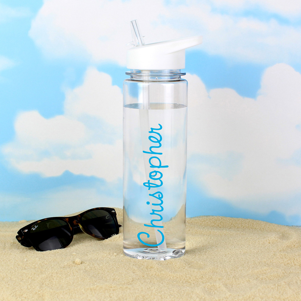 Personalised Memento Blue Name Water Bottle 750ml Image 3