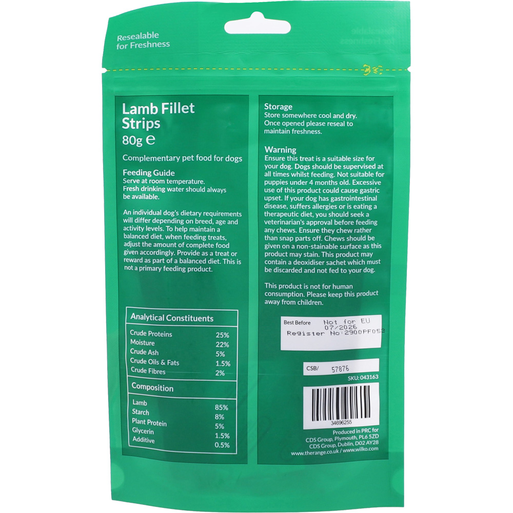 Clever Paws Lamb Fillet Strips Dog Treat 80g Image 2