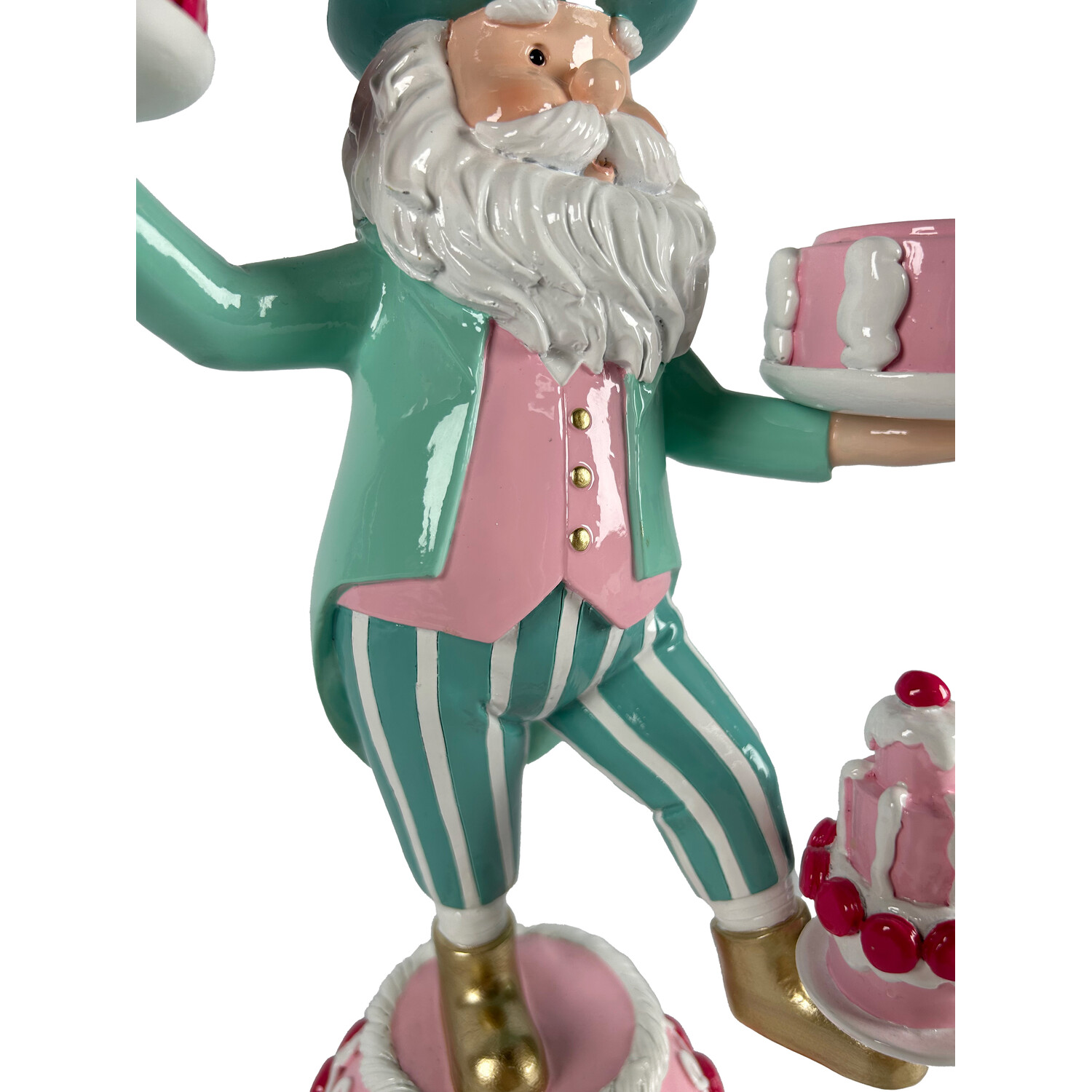 Scrumptious Santa Tealight Holder Green and Pink Image 3