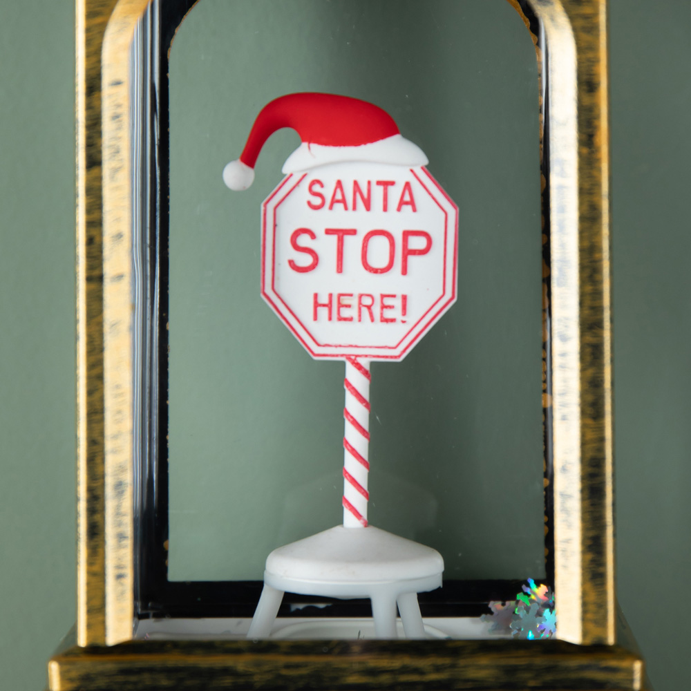 Samuel Alexander Dual Powered Santa Stop Here Water Spinner Christmas Decoration 21cm Image 5