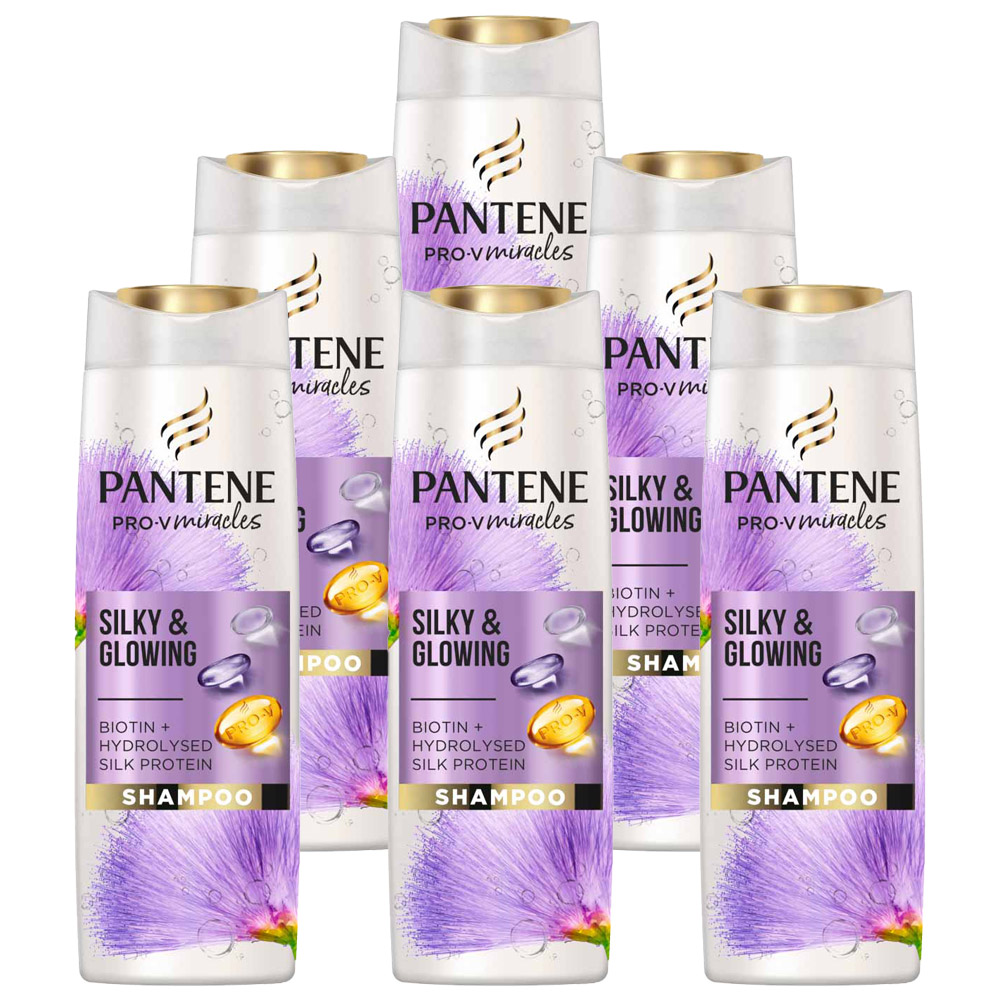 Pantene Pro V Miracles Silky and Glowing Shampoo Case of 6 x 400ml Image 1