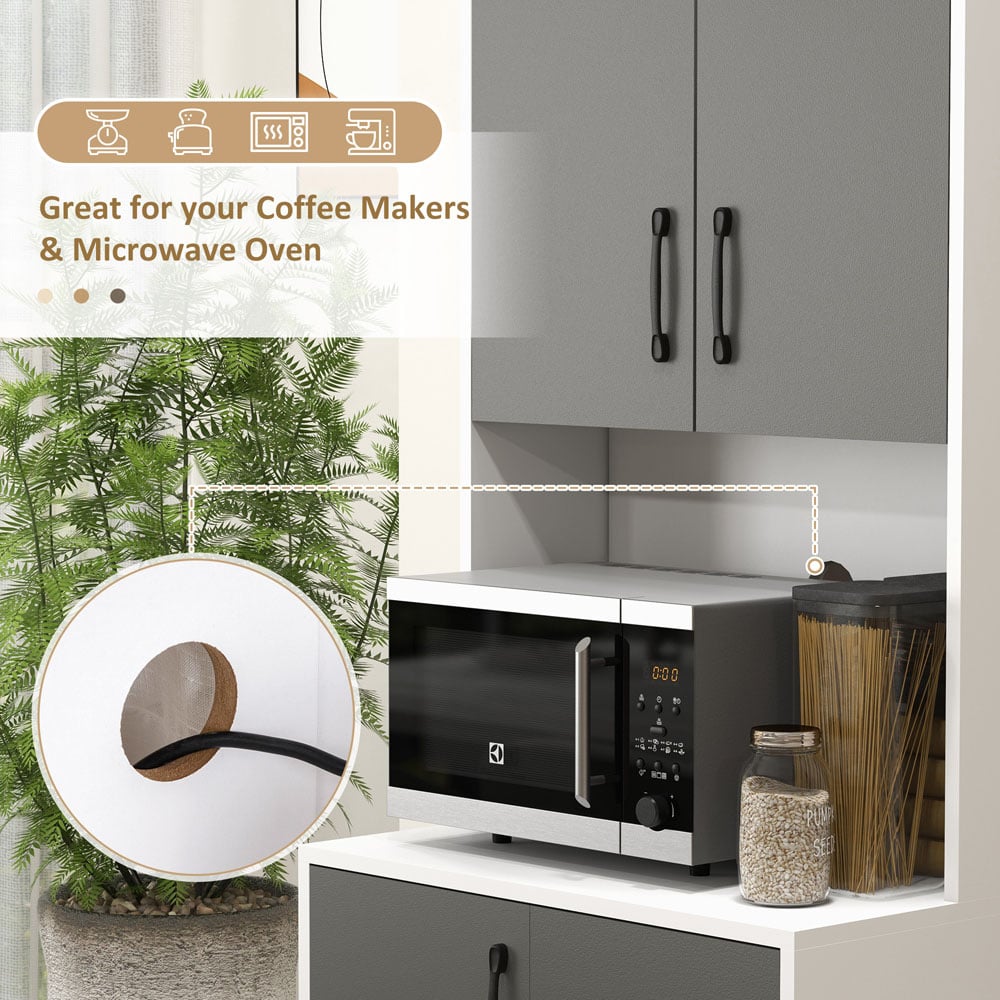 Portland 3 Door 3 Drawer Grey Kitchen Storage Cabinet Image 7
