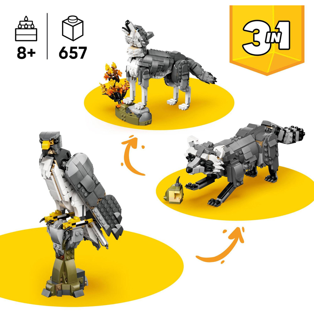 LEGO Creator 31393 Forest Animals Wolf Building Set 657 Piece Image 8