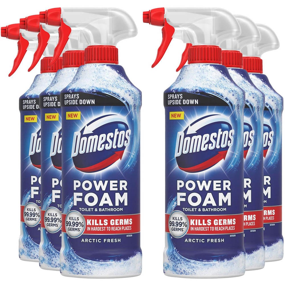 Domestos Power Foam Arctic Fresh Toilet and Bathroom Cleaner Spray 450ml 6 Pack Image 1