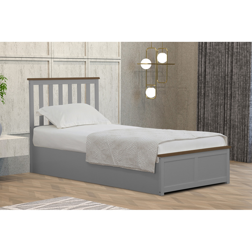 Comfy Living Single Grey Gas Lift Ottoman Bed Image 6