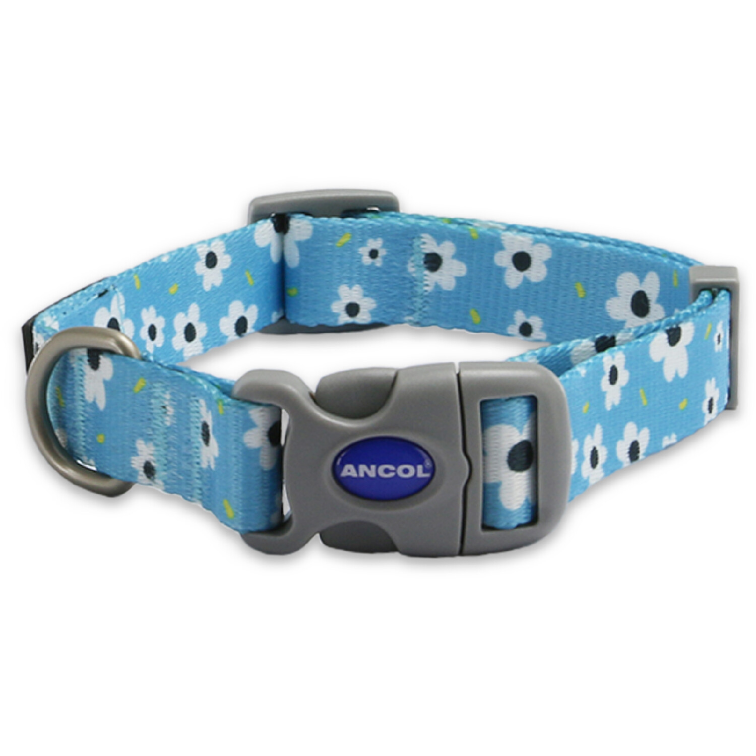 Daisy Patterned Dog Collar - Blue / 30 - 50cm Image