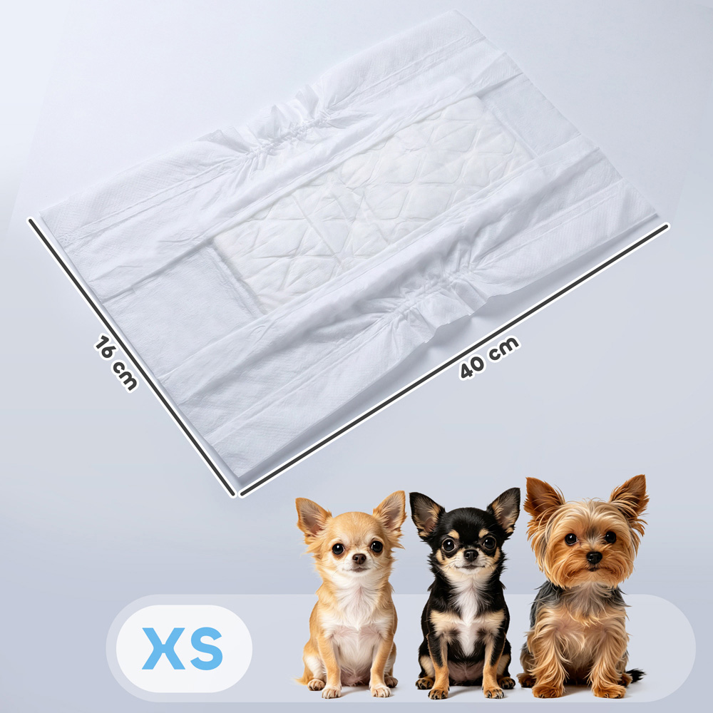 PawHut Extra Small Super Absorbent Male Dog Diaper 20-28cm 48 Pack Image 9
