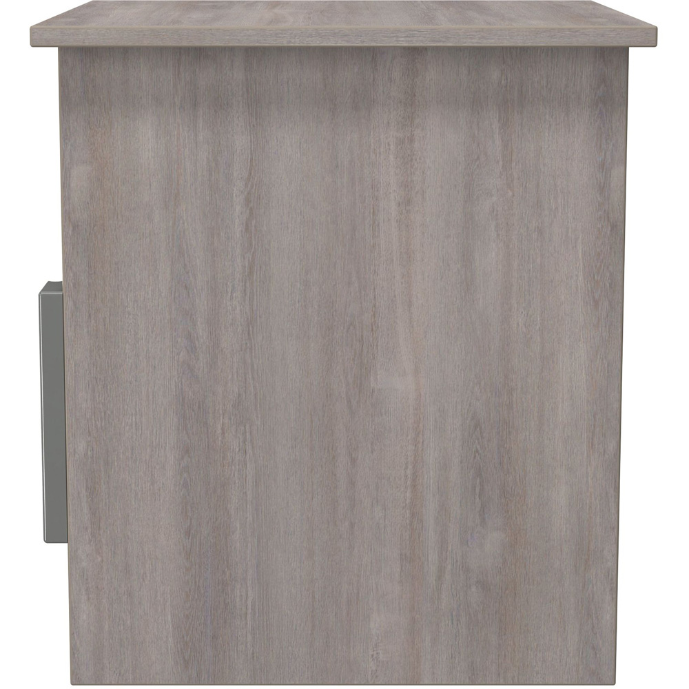 Crowndale Milan Single Drawer Single Shelf Grey Gloss and Grey Oak Lamp Table Ready Assembled Image 6